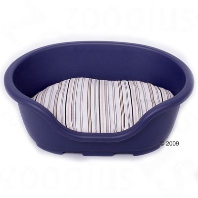 Sparset Hundekorb Lindo  dunkelblau mit passendem Kissen - Set Groesse 3 (Korb + Kissen) L 74 x B 52 x H 27 cm