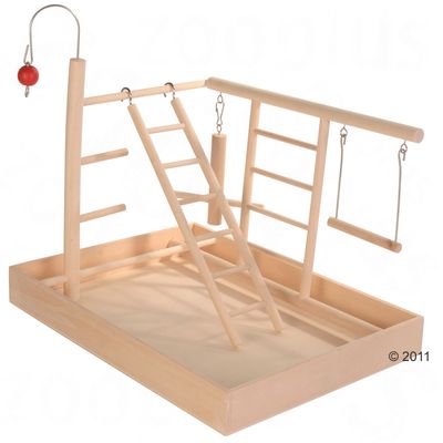 Holzspielplatz fuer Sittiche - Masse 35 x 25 cm