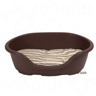 Sparset Hundekorb Lindo  dunkelbraun mit passendem Kissen - Set Groesse 4 (Korb + Kissen) L 83 x B 58 x H 28 cm