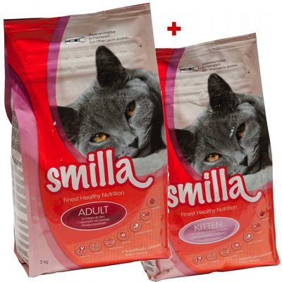 Smilla 2 x 2 kg Mixed Duo Pack - Adult 2 kg + Kitten 2 kg