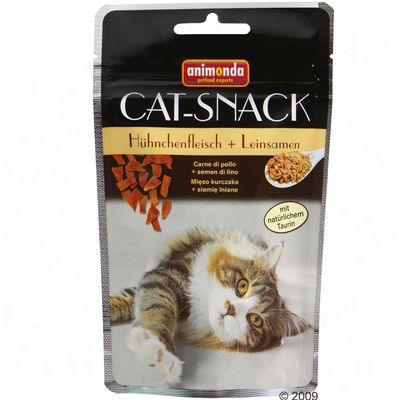 Animonda Cat-Snack Huehnchenfleisch & Leinsamen - 3 x 50 g