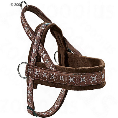 Harnais pour chien Hunter norvégien Krazy Scull Flower- taille L : tour de poitrail 68 - 89 cm