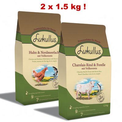 Lukullus Dog Food mixed Trial Pack 2 x 1.5 kg - Mixed Trial Pack 2 x 1.5 kg