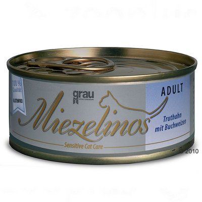 Grau Miezelinos Sensitive Cat Care 6 x 100 g - - Kitten - konijn & gevolgelte met gierst