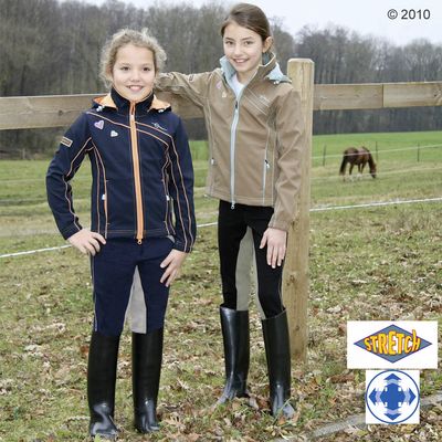 Covalliero Kinderreithose BasicStar Plus - SCHWARZ - schwarz / camel Gr. 176
