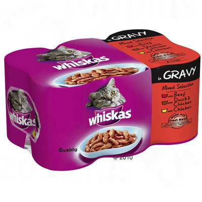 Offre découverte Whiskas Sélection en sauce  6 x 400 g- sélection variée en sauce