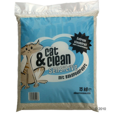 Cat & Clean Sensitive met Babypoedergeur - - 15 kg