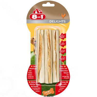 Bâtonnets à mâcher 8 en 1 Delights- 3 bâtonnets à mâcher de 30 g