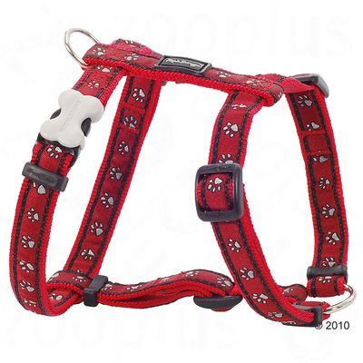 Red Dingo Hundegeschirr Pawprints Red - Groesse M, 40 - 67 cm Brustumfang