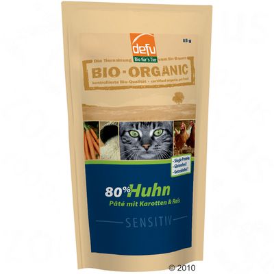 Defu Bio 80 % Sensitiv Pâté 6 x 85 g - Rind mit Karotten & Reis