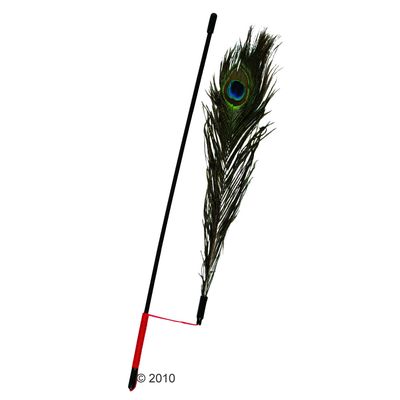 Spielangel mit Pfauenfeder - 47 cm