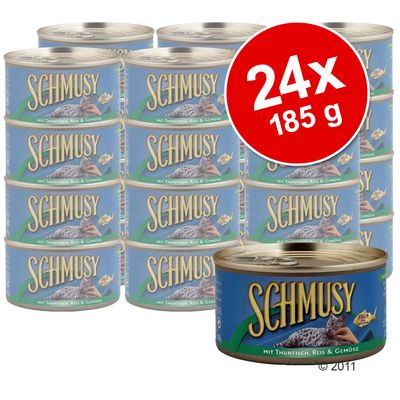 Megapack Schmusy Fischk&ouml;stlichkeiten 24 x 185 g - - Sardinen pur in Lachs-Jelly Preisvergleich
