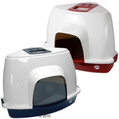 Corner Cat Toilet House with Filter - Blue