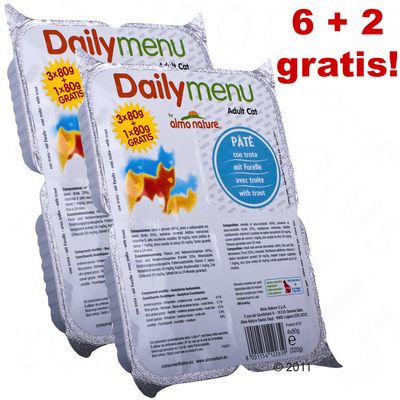 8 x 80 g Almo Nature Poker Cat Paté, 6 + 2 gratis! - mit Huhn