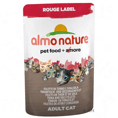 Sachets fraîcheur Almo Nature Rouge Label Filets  6 x 55 g- filet de thon & sole