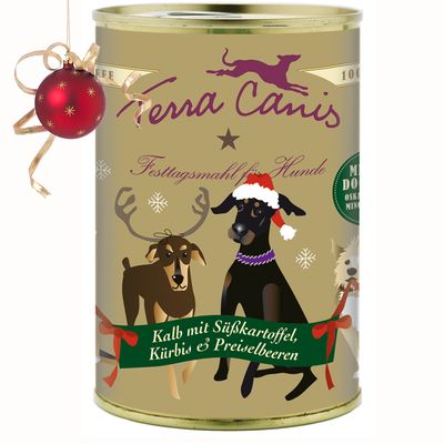 Terra Canis Kalb mit Suesskartoffeln, Kuerbis und Preiselbeeren – 6 x 400 g