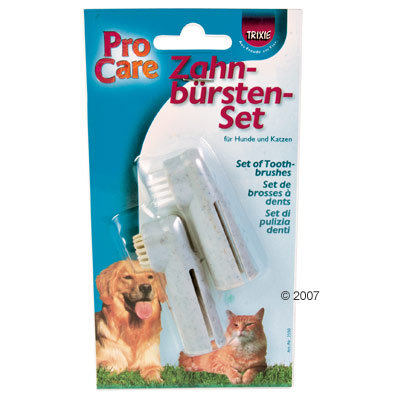 Set de brosses à dents pour chien et chat Trixie - brosse à dents + brosse à gencives