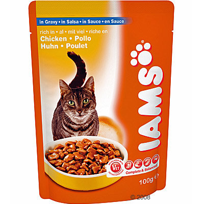 Sachets fraîcheur pour chat Iams Adult 6 x 100 g- adult saumon