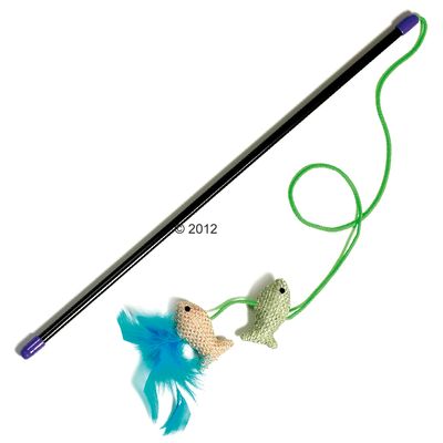 Canne à pêche pour chat 