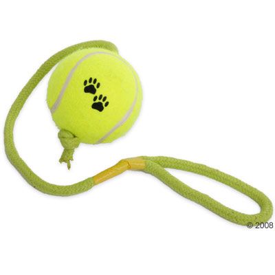 Hundespielzeug Tennisball mit Seil 3015 - Ø 8 cm