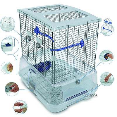 Vogelkaefig Hagen Vision II Model S01 - Zubehoer blau L 45,7 x B 35,6 x H 50,8 cm