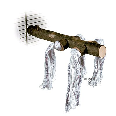 Natural Perch With Play Rope - Length 25 cm