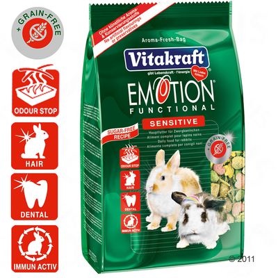 Vitakraft Emotion Sensitive Dwergkonijn - - 3 x 600 g