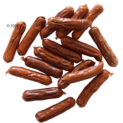 Mini saucisses pour chien à l´autruche CANIBIT- 18 friandises