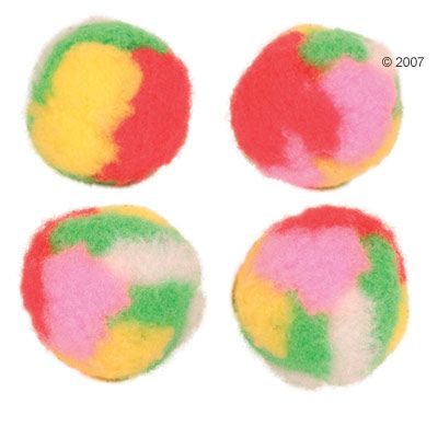 Trixie Pompom Balls with Catnip - multi-coloured