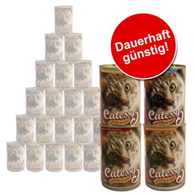 Guenstiges Schlemmerpaket Catessy Dosen 24 x 400 g - mit Lachs und Forelle