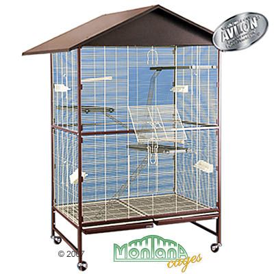Montana Voliere fuer Kleintiere Villa Casa 120 - choco / vanilla L 119 x B 81 x H 205 cm