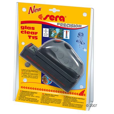 Sera Glass Clear Algae Magnet with Digital Thermometer - T 12