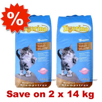 2 x 14 Tigerino Nuggies Cat Litter - Double Pack 2 x 14 kg