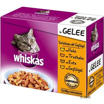 Whiskas Frischebeutel 12 x 100 g - Fischer-Auswahl in Gelee