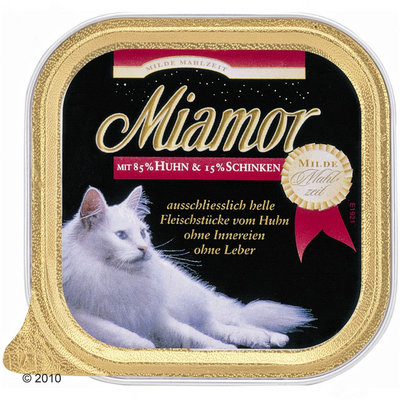 Barquettes pour chat Miamor Milde Mahlzeit 6 x 100 g- poulet & jambon