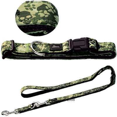 Lot Hunter Krazy Beast Dog : collier + laisse pour chien- lot collier taille S + laisse L 200 cm