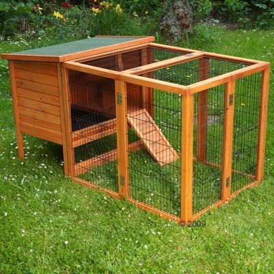 Set Outback Kaninchenstall und Freilaufgehege Komfort - Set  L L 118 x B 61 x H 87 cm + Freigehege (2 Pakete*)