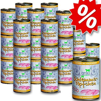Grau Schlemmertoepfchen Sparpaket 24 x 400 g - Thunfisch mit Vollkornreis