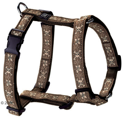 Harnais pour chien Hunter Krazy Scull Flower Vario Rapid- taille L : tour de poitrail 64 - 100 cm