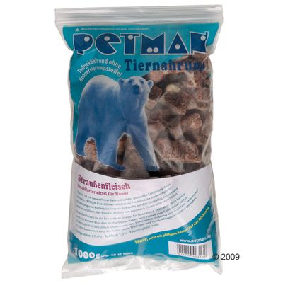 Petman Frostfutter Straussenfleisch - 6 kg, 6 Beutel à 1.000 g