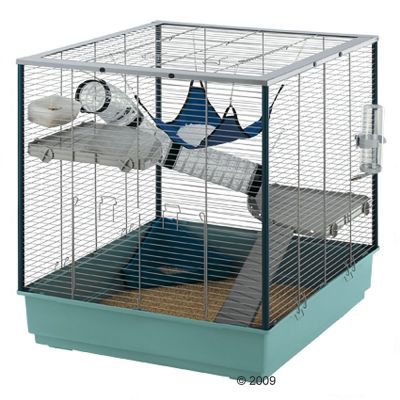 Ferplast Ferret Cage Furet XL - Gray Bars Turquoise Basin
