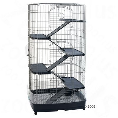 Innen- und Aussenvoliere fuer Kleintiere Tridoor - schwarz L 75 x B 50 x H 157 cm