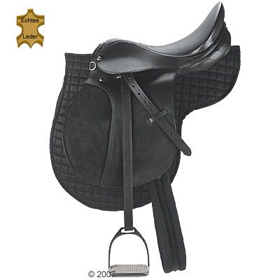 Englischer Ponysattel inkl. Sattelzubeh�r - - Pony schwarz / Sit
