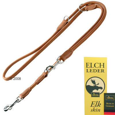 Laisse pour chien Hunter Round & Soft, cognac- L 200 x l 1 cm