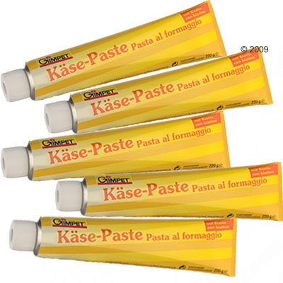 Lot Gimpet : pâte au fromage pour chat avec de la biotine- 5 x 50 g