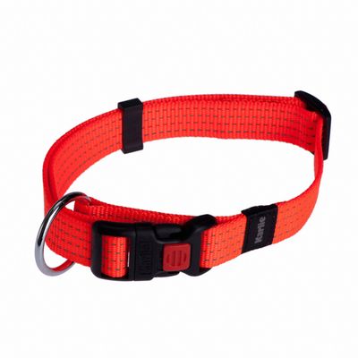 Collier pour chien Karlie néon-orange, réflecteur- L 30 - 45 x l 1,5 cm (taille 1)