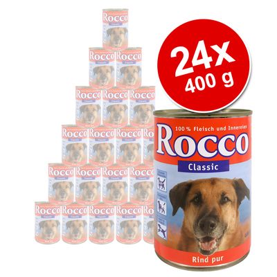 Schlemmerpaket Rocco Classic 24 x 400 g - Rind pur, Seelachs, Huhn, Rentier