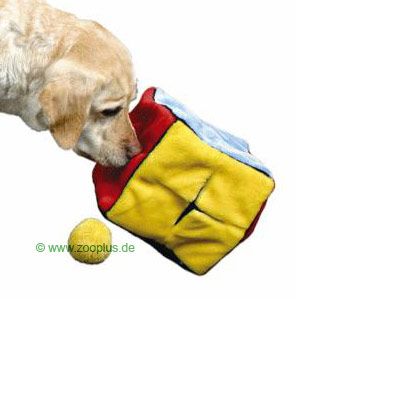Plush Cube Dog Toy with 4 Balls - approx. 21 cm