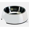 Comedero de melamina y acero inoxidable (blanco) - - 0,35 l
