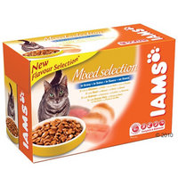 Iams Adult Mixed Selection Kattenvoer 12 x 100 g - - Mixed Selection in saus